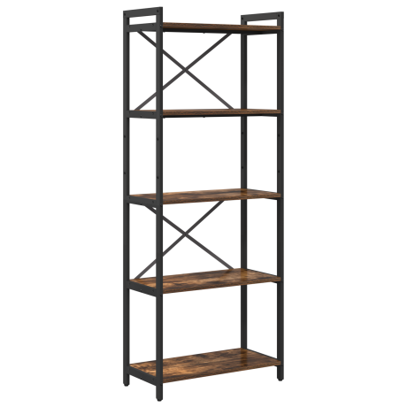vidaXL Boekenkast Gerookt eiken 60 x 30 x 155 cm Bewerkt hout afbeelding2 - 1