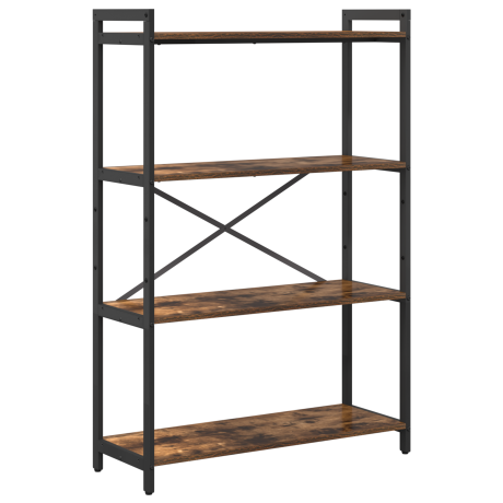 vidaXL Boekenkast Gerookt eiken 80 x 30 x 120 cm Bewerkt hout afbeelding2 - 1