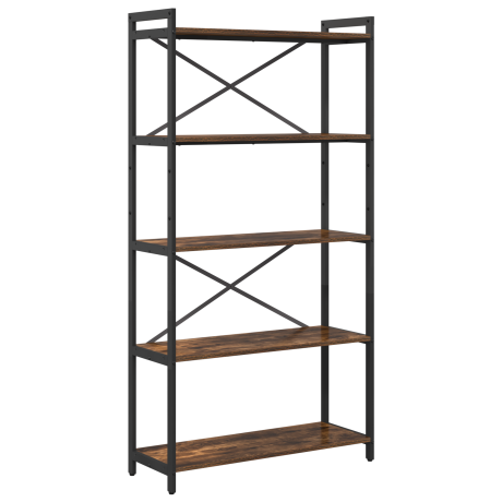 vidaXL Boekenkast Gerookt eiken 80 x 30 x 155 cm Bewerkt hout afbeelding2 - 1