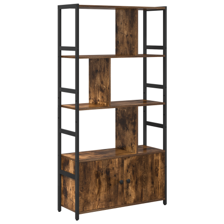 vidaXL Boekenkast Gerookt eiken 80 x 30 x 155,5 cm Bewerkt hout afbeelding2 - 1