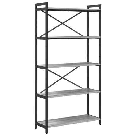 vidaXL Boekenkast Grijs sonoma 80 x 30 x 155 cm Bewerkt hout afbeelding2 - 1