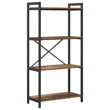 vidaXL Boekenkast Oud hout 60 x 30 x 118 cm Hout en Staal afbeelding2 - 1