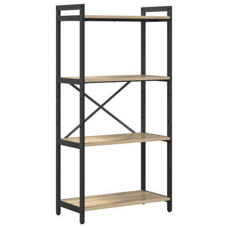 vidaXL Boekenkast Sonoma eiken 60 x 30 x 118 cm MDF en Staal afbeelding2 - 1