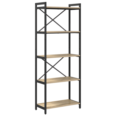 vidaXL Boekenkast Sonoma Eiken 60 x 30 x 155 cm Bewerkt hout afbeelding2 - 1