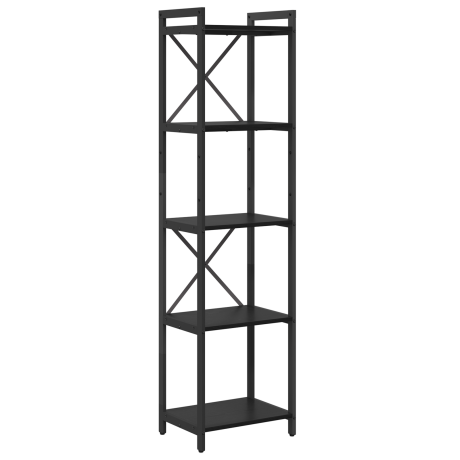 vidaXL Boekenkast Zwart Eiken 40 x 30 x 155 cm Bewerkt hout afbeelding2 - 1
