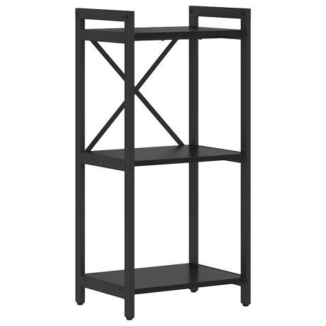 vidaXL Boekenkast Zwart Eiken 40 x 30 x 85 cm Bewerkt hout afbeelding2 - 1