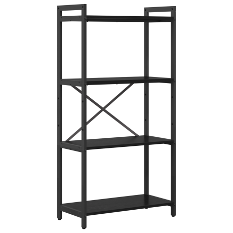 vidaXL Boekenkast Zwart Eiken 60 x 30 x 120 cm Bewerkt hout afbeelding2 - 1