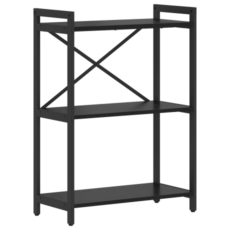 vidaXL Boekenkast Zwart Eiken 60 x 30 x 85 cm Bewerkt hout afbeelding2 - 1