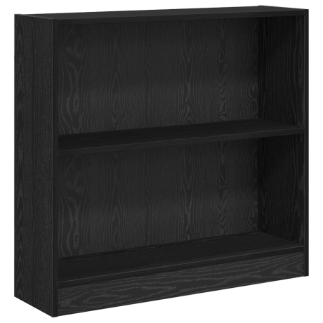 vidaXL Boekenkast Zwart Eiken 80 x 24 x 76 cm Bewerkt hout afbeelding2 - 1