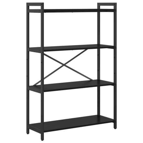 vidaXL Boekenkast Zwart Eiken 80 x 30 x 120 cm Bewerkt hout afbeelding2 - 1