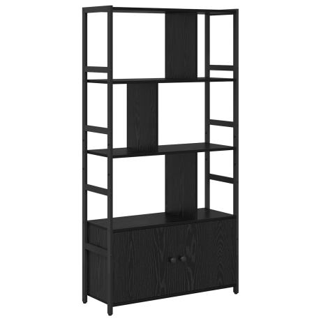 vidaXL Boekenkast Zwart Eiken 80 x 30 x 155,5 cm Bewerkt hout afbeelding2 - 1