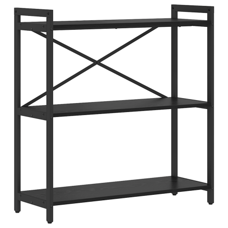 vidaXL Boekenkast Zwart Eiken 80 x 30 x 85 cm Bewerkt hout afbeelding2 - 1