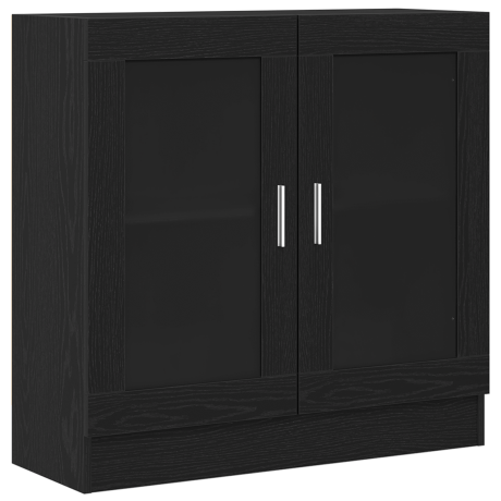 vidaXL Boekenkast Zwart Eiken 82,5 x 30,5 x 80 cm Bewerkt hout afbeelding2 - 1