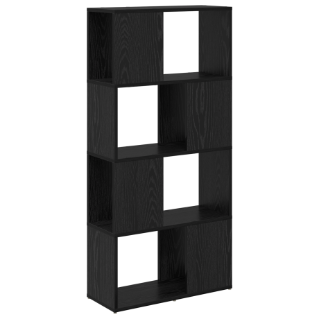 vidaXL Boekenkast Zwart eiken Bewerkt hout 60 x 24 x 124 cm afbeelding2 - 1