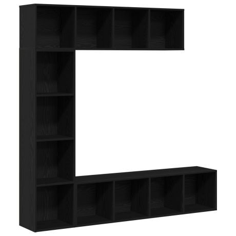 vidaXL Boekenkasten 3 stuks Zwart Eiken 36x30x143 cm Geengineerd Hout afbeelding2 - 1