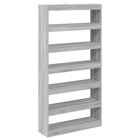 vidaXL Boekenkast/Kamerdivider Zwart Eiken 100x30x198 cm Gemaakt van engineered hout afbeelding2 - 1
