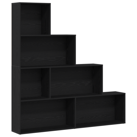 vidaXL Boekenkast Zwart Eiken 155 x 24 x 160 cm Bewerkt hout afbeelding2 - 1