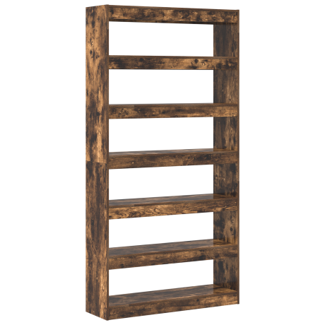 vidaXL Boekenkast Gerookt eiken 100 x 30 x 198 cm Bewerkt hout afbeelding2 - 1