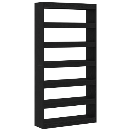 vidaXL Boekenkast/Room Divider Zwart Eiken 100x30x198 cm afbeelding2 - 1