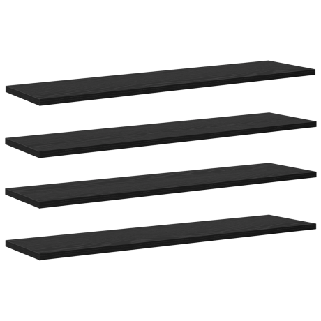 vidaXL Boekenplank Bord 4 pcs Zwart 100 x 40 x 1.5cm Spaanplaat afbeelding2 - 1