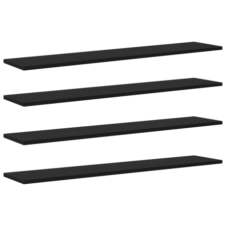 vidaXL Boekenplank Bord 4 pcs Zwart 100 x 40 x 1.5cm Spaanplaat afbeelding2 - 1