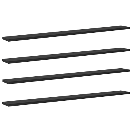 vidaXL Boekenplank Bord 4 pcs Zwart 100 x 40 x 1.5cm Spaanplaat afbeelding2 - 1