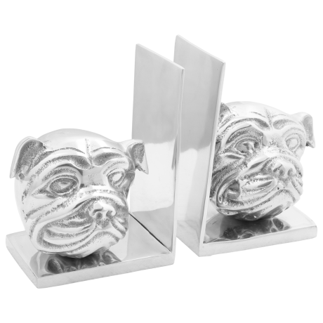 vidaXL Boekensteunen 2 st hond 8x12x16,5 cm aluminium zilverkleurig afbeelding2 - 1