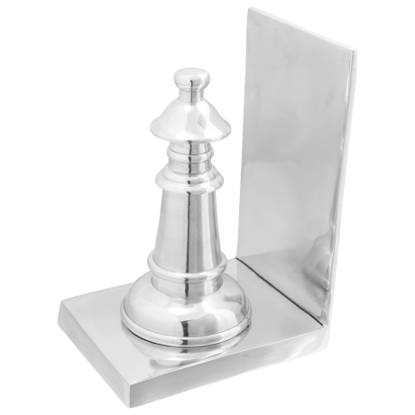 vidaXL Boekensteunen 2 st schaakstuk 11x12x19,5 cm aluminium zilver afbeelding2 - 1