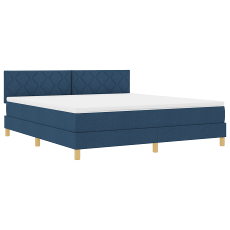 vidaXL Box Spring Bed met Matras Blauw 180x200 cm Stof afbeelding2 - 1