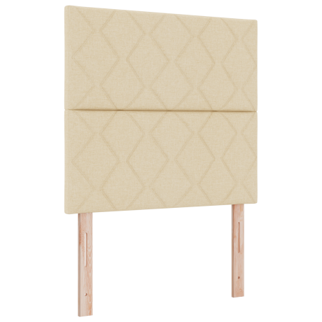 vidaXL Box Spring Bed met Matras & LED Crème 120x200 cm Stof afbeelding2 - 1