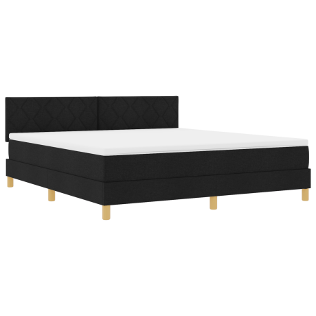vidaXL Box Spring Bed met Matras & LED Zwart 180x200 cm Stof afbeelding2 - 1