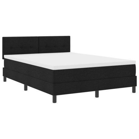 vidaXL Box Spring Bed met Matras Zwart 140x200 cm Stof afbeelding2 - 1