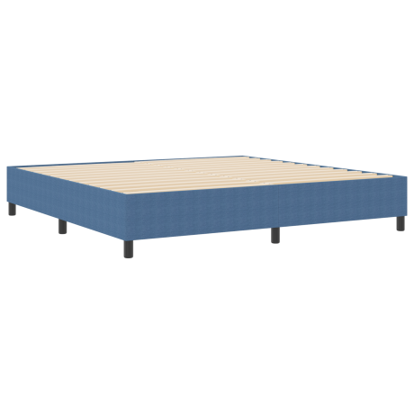vidaXL Platform bedframe Blauw 200 x 200 cm Katoen Stof afbeelding2 - 1