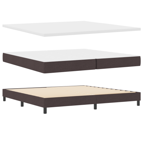 vidaXL Boxspring bed Donkerbruin 200 x 200 cm Stof en Foam afbeelding2 - 1