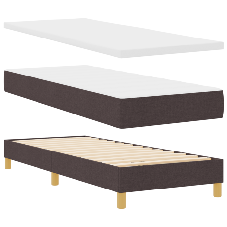 vidaXL Boxspringbed met matras Donkerbruin 200 x 80 cm Stof afbeelding2 - 1