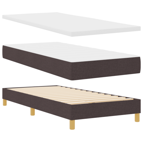 vidaXL Boxspringbed met matras Donkerbruin 200 x 80 cm Stof afbeelding2 - 1