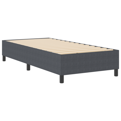 vidaXL Platform bedframe Donkergrijs 100 x 200 cm Katoen Stof afbeelding2 - 1