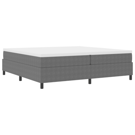 vidaXL Boxspring bed Lichtgrijs,Wit 203 x 200 x 60 cm Katoenen stof afbeelding2 - 1