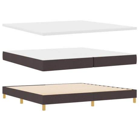 vidaXL Boxspring bed met hoofdeinde Donkerbruin 200 x 200 cm Hout afbeelding2 - 1
