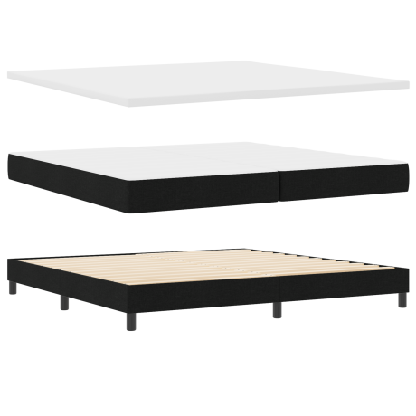 vidaXL Boxspring bed met hoofdeinde Zwart 200 x 200 cm Stof en Foam afbeelding2 - 1