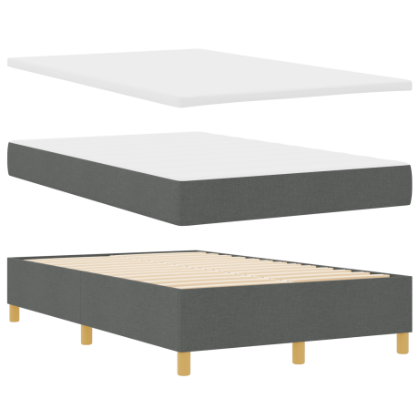 vidaXL Boxspring Bed met Matras & Bank Donkergrijs 120x190 cm Stof afbeelding2 - 1