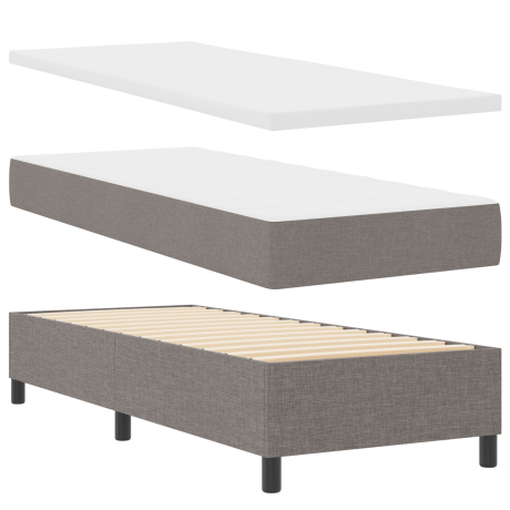 vidaXL Boxspring Bed met Matras & Bank Taupe 80x200 cm Stof afbeelding2 - 1