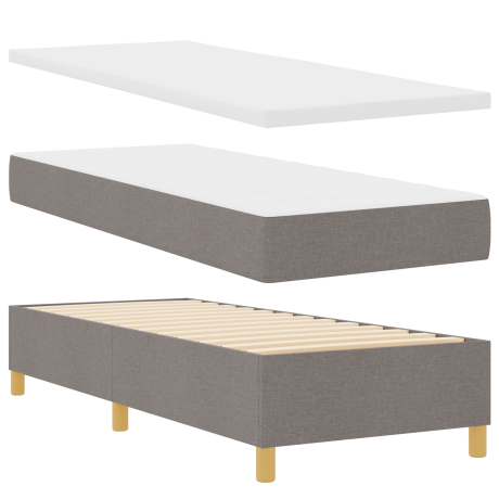 vidaXL Boxspring Bed met Matras & Bank Taupe 80x200 cm Stof afbeelding2 - 1