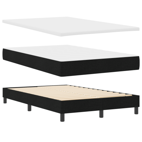 vidaXL Boxspring Bed met Matras & Bank Zwart 120x190 cm Stof afbeelding2 - 1