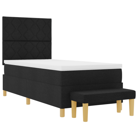 vidaXL Boxspring Bed met Matras & Banken Zwart 90x200 cm Stof afbeelding2 - 1