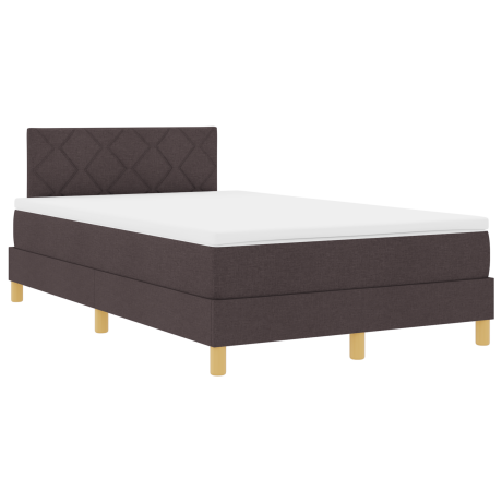 vidaXL Boxspring bed met matras donker bruin 120x200 cm stof afbeelding2 - 1