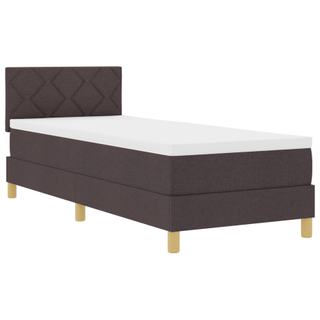 vidaXL Boxspringbed met kussen Donkerbruin 80 x 200 cm Stof afbeelding2 - 1