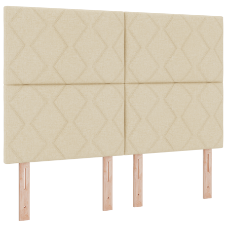 vidaXL Boxspring Bed met Matras & LED Crème 160x200 cm Stof afbeelding2 - 1