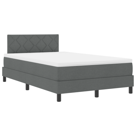 vidaXL Boxspring bed met matras met LED Donkergrijs 120 x 190 cm Stof afbeelding2 - 1