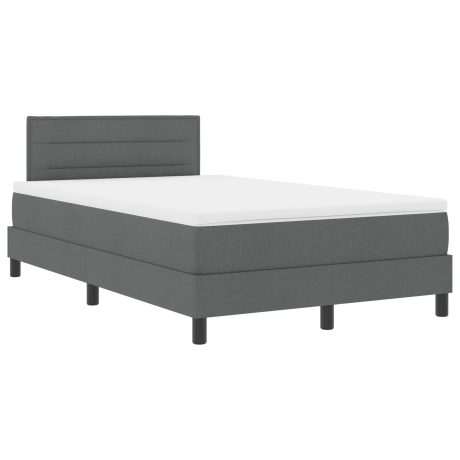vidaXL Boxspring bed met matras met LED Donkergrijs 120 x 190 cm Stof afbeelding2 - 1